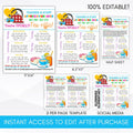staff appreciation flyer sign poster set editable template